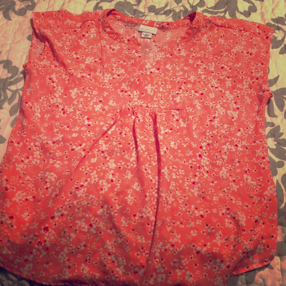Coral Floral Shirt L
